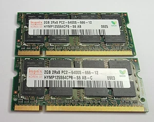 Hynix 4GB (2x2GB) PC2-6400 DDR2-800 Laptop RAM Memory 200pin HYMP125S64CP8-S6 - Photo 1/1