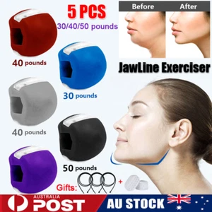 1/2/3/5 Pack JawLine Jaw Exerciser Fitness Ball Neck Face Muscle Trainer Toning - Picture 1 of 27