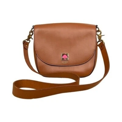 KATE SPADE NEW YORK Doreen Bond Street 斜挎包棕褐色皮革马鞍包 — 第 1/4 张图片
