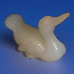 Chinese Natural Hetian Jade Carved Exquisite Statue Animal Figurine Duck - Picture 1 of 1