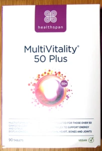 healthspan MultiVitality 50 Plus. 90 TABLETS. £11.99. Multivitamins Exp' 03/2026 - Picture 1 of 5