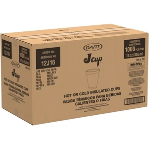 Dart 12J16 Schaumstoffbecher 12 oz Thermo weiß Einweg Trinkbecher 1.000/Etui - Bild 1 von 6