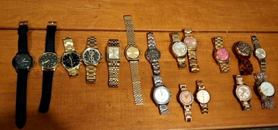 Watch Lot – Fossil, Guess,Bulova, MK,Citizen, Nixon, Geneva  SOLD AS-IS/Untested - Image 1 of 4