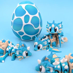 Mini Dragón y Huevo Sea Shell - Juguete Articulado Dragón Oceánico con Huevo a Juego - Imagen 1 de 4
