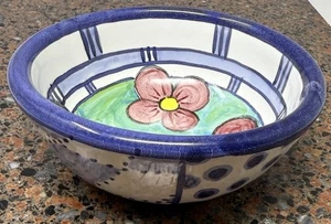 Damariscotta Floral Multi Color Pottery Bowl - 5.5" - 2005 - Maine Many Marks - Picture 1 of 18