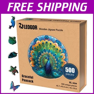 Unique 500 Piece Round Wooden Puzzle - Ideal Gift for Serious Puzzle Lovers - Picture 1 of 10