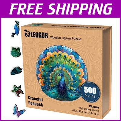 Unique 500 Piece Round Wooden Puzzle - Ideal Gift for Serious Puzzle Lovers - Image 1 of 4