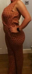 Gorgeous Laura Clement by La Redoute Burnt Orange Jumpsuit Size 16 (14) BNWT - Picture 1 of 8