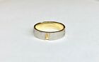 Men's 14k Two- Tone White/Yellow Gold Band w/ Matte Hammered Finish (Size 12.25)