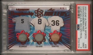 2021 Leaf Ultimate Sports #d 4/4! DIMAGGIO, YOGI BERRA, MIZE - THE ONLY PSA - Picture 1 of 3