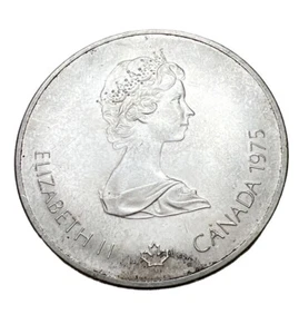 1975 Kanada Olympiade XXI $ 10 Silber Segelmünze KM # 104 Olympische Spiele 1976 in Montreal - Bild 1 von 3