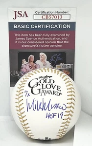Mike Mussina Yankees Orioles signed Gold Glove Baseball Ball 2 Inscriptions JSA - Bild 1 von 2