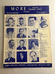 Vintage Sheet Music 1963 for "More" Theme from Mondo Cane by Norman Newell - Picture 1 of 4