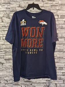 Nike NFL Denver Broncos Superbowl 50 "Won More" Blue T-Shirt Mens XXL - Picture 1 of 6