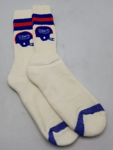 Vintage NEW YORK GIANTS New Old Stock 1980's Era Tube Socks NFL 3 Striped NOS Cover
