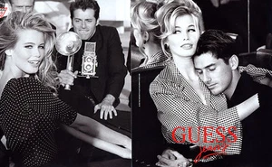 1990 Guess Jeans Claudia Schiffer Ellen von Unwerth George Marciano MAGAZINE AD - Picture 1 of 1