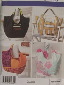 Amazing OOP SIMPLICITY 1932 Tote Bags Handbag Purse in 4 Versions PATTERN UC - Picture 1 of 3