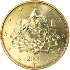 [#916078] Włochy, 50 Euro Cent, 2008, Rome, MS(65-70), Mosiądz, KM:249
