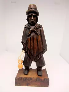 Statua VINTAGE legno intagliato SCULTURA CONQUISTADOR 5 1/2” BASE LEGNO - Foto 1 di 10