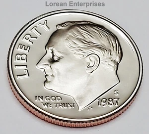 1987 S Roosevelt Dime CLAD ✼ PROOF✼ BU - Picture 1 of 2