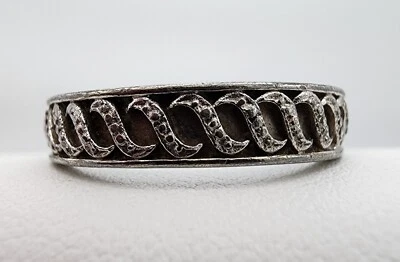 Sterling Silver 925 .03 3 Stone Hearts BGE HOPE Band Sz 9.5 Ring Ag 23272 - Image 1 of 4