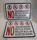 🚫2 NO Skateboarding Rower Skuter Heavy Gauge Metalowy znak parkingowy 12x18
