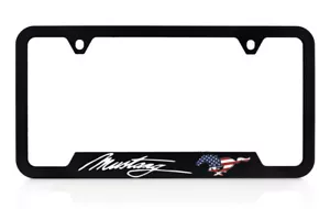 Ford Mustang Script Patriotic Logo UV Printed Black Plastic License Frame Holder - Foto 1 di 3