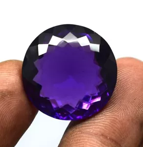 112CT Flawless Big Natural Purple Amethyst Excellent round cut amethyst Gemstone - Picture 1 of 6