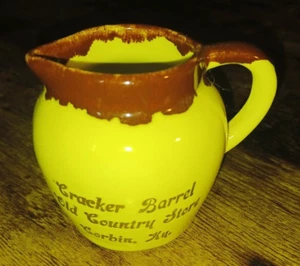 Vtg Paden City Artware 2.75" Mini Pitcher Cracker Barrel Corbin KY Yellow Brown - Picture 1 of 12