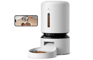 PETLIBRO Automatic Cat Feeder with Camera, 1080P HD Video, White-5L, Single Bowl - Picture 1 of 5