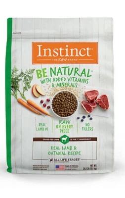Instinct Natural Lamb & Oatmeal Recipe Dry Dog Food 24 lb Bag - Image 1 of 4