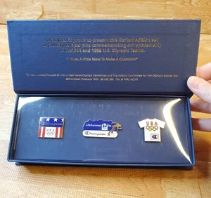 Champion Olympics Pins Set Sponsor 1994 Lillehammer - Picture 1 of 3