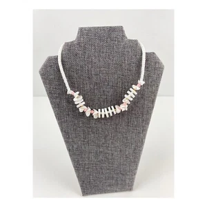 Collana girocollo conchiglia di mare bianco Y2K perline da spiaggia - Foto 1 di 4