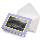 Greeting Card Photo Insert BW - Purple Sunset Flowers Floral