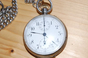 Alte englische Taschenuhr. Silber. 925. Stoppuhrfunktion. Gravur 1919. - Bild 1 von 7