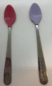 Gerber Baby Infant Silicone Spoon Utensils Soft Tip Pink & Purple - Picture 1 of 4