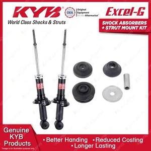 2 Rear KYB Shock Absorbers + Strut Top Mount Kit for Mitsubishi Lancer CJ 07-16 - Picture 1 of 3
