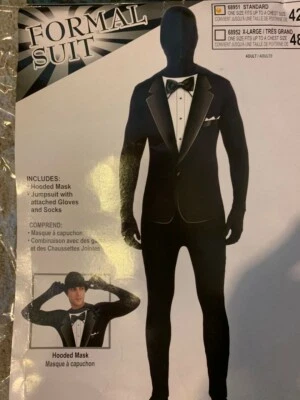 Traje Formal Hombre Invisible Disfraz Halloween Talla Estándar Negro Conjunto Completo  Foto 1 de 3