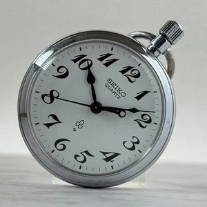 Men s pocket watch in good working condition SEIKO Quartz 7550 0010 white dial o - Picture 1 of 9