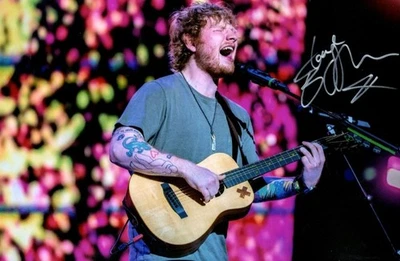 ED SHEERAN ICONIC SINGER SIGNED FRAMED A6 PHOTO MUSIC MEMORABILIA BOGOF £5.00 - Image 1 of 4