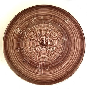 VTG Stanley Kellogg Art Pottery Large Serving Plate Platter “Merci Beaucoup” - Picture 1 of 5