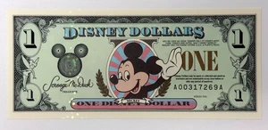 1996 Series A $1 Disney Dollar Mickey Mouse and Castle UNC - Picture 1 of 2