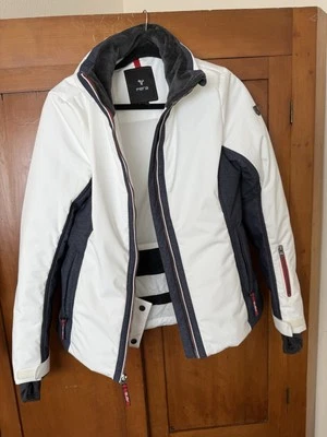 Abrigo chaqueta de esquí Fera Skiwear blanco y azul para mujer talla 08 ¡COMO NUEVO EN EE. UU.! Foto 1 de 4