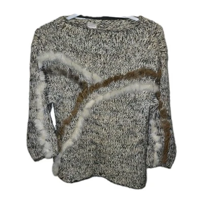 Vintage Mariea Kim Textured Knit Sweater with Faux Fur Accents, Sz S - Image 1 of 4