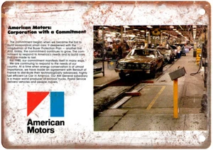 1980 American Motors Corporation AMC Vintage Ad Retro Look Metal Sign A12823 - Picture 1 of 2