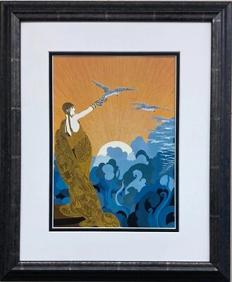 Erte "Wings of Victory" Newly CUSTOM FRAMED Print Art Deco Design Classic Decor - Image 1 of 3