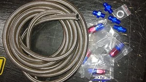 Automatic Transmission Cooler Line Kit -8AN Steel Braided Hose 48RE Dodge - Picture 1 of 1