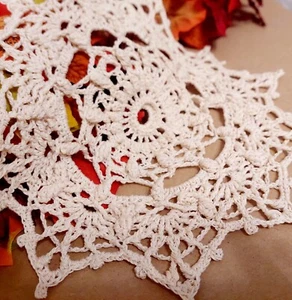 Tovagliolo Cenrino Centrotavola All'uncinetto Mandala 100% Cotone Ø27 Handmade - Foto 1 di 8