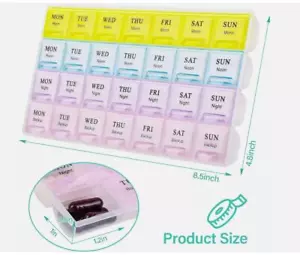 Monthly Pill Organizer Pill Case Pill Box One month Twice a Day AM PM Daily Home - Picture 1 of 6