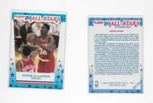 Carta Basket Adesivo Fleer All Star 1989 #2 HAKEEM OLAJUWON Rockets come nuova - Foto 1 di 2